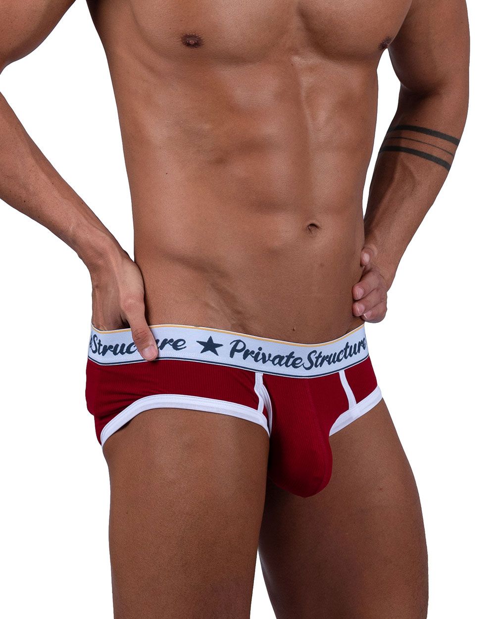 Private Structure Classic Mid Waist Mini Briefs - Red