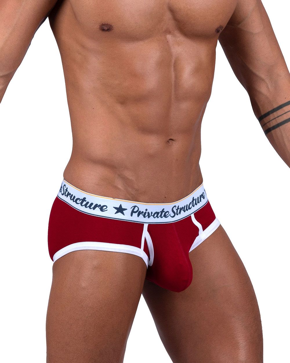 Private Structure Classic Mid Waist Mini Briefs - Red