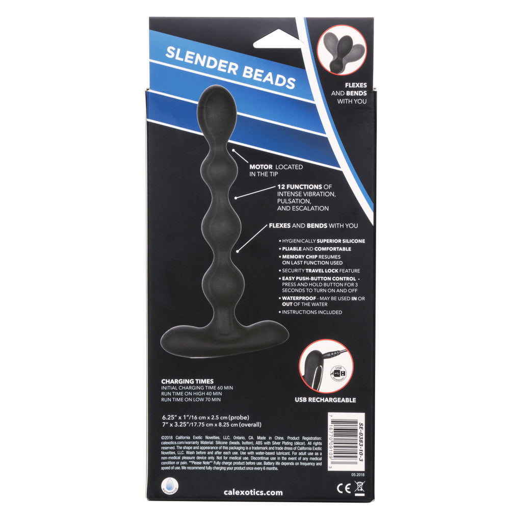 Eclipse Slender Beads Silicone Flexible Rechargeable Anal Beads Probe Waterproof 7in