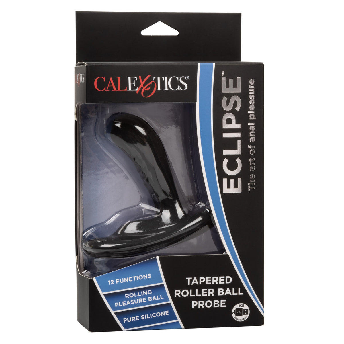 Eclipse Tapered Roller Ball Probe Silicone USB Rechargeable Anal Plug Waterproof 4in