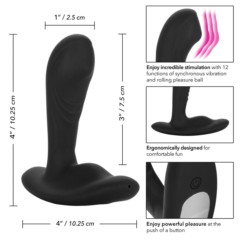 Eclipse Tapered Roller Ball Probe Silicone USB Rechargeable Anal Plug Waterproof 4in