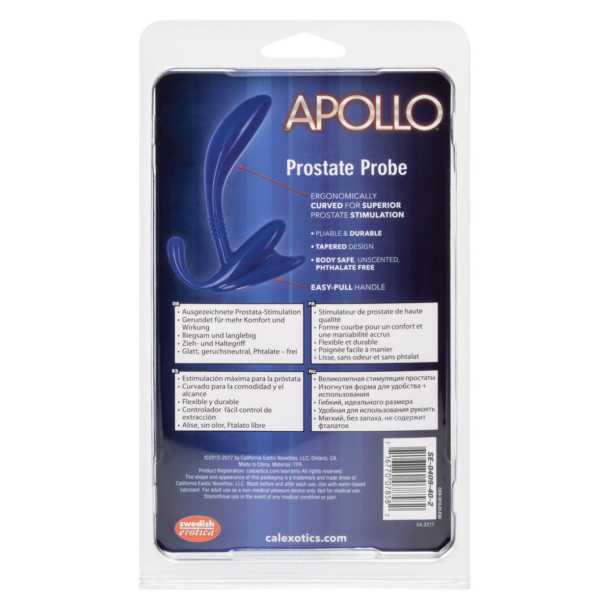 Apollo Curved Prostate Stimulator - Blue