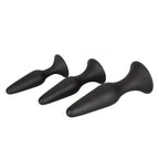 Anal Toys Silicone Anal Trainer Kit Black 3 Sizes