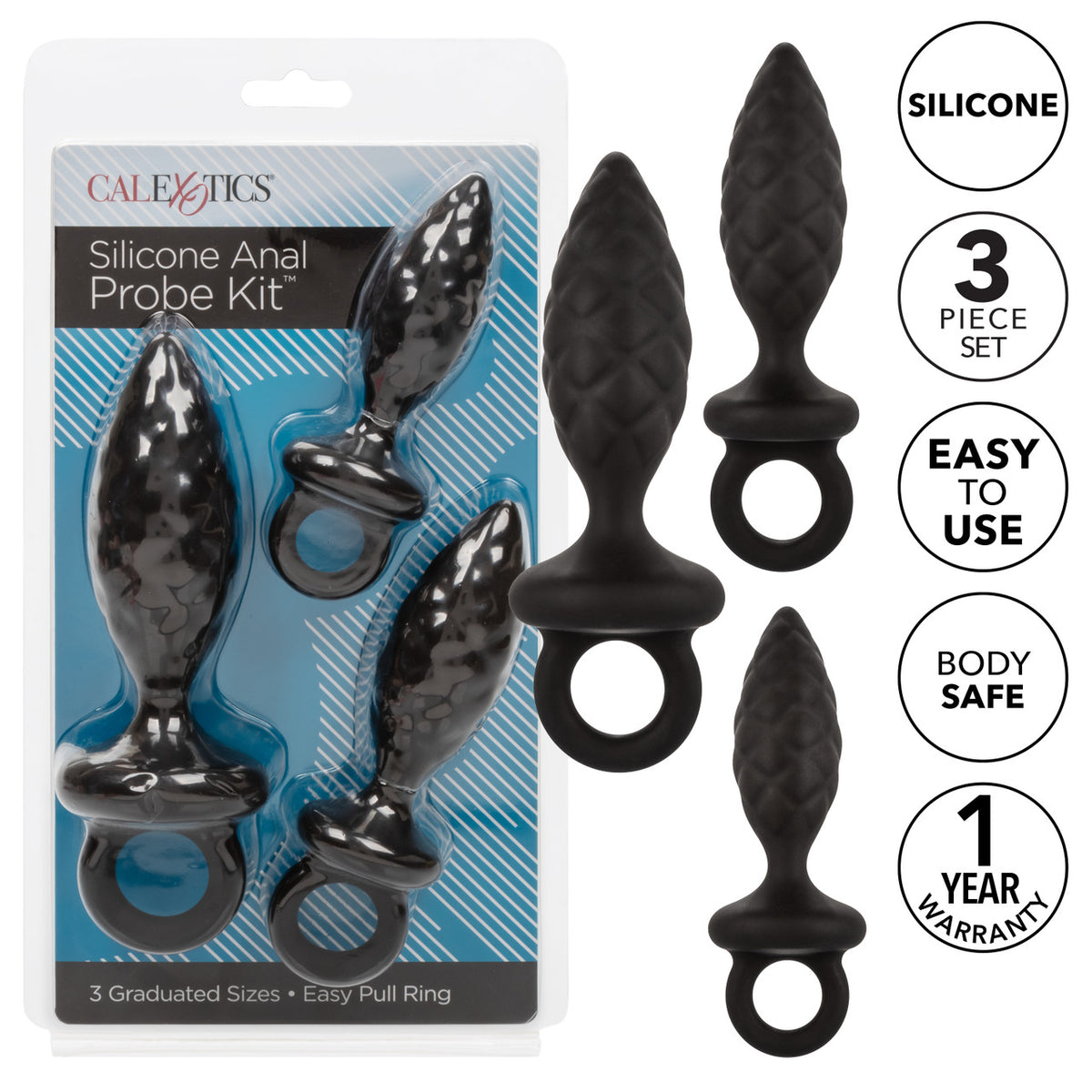Anal Toys Silicone Anal Probe Kit (Set of 3)