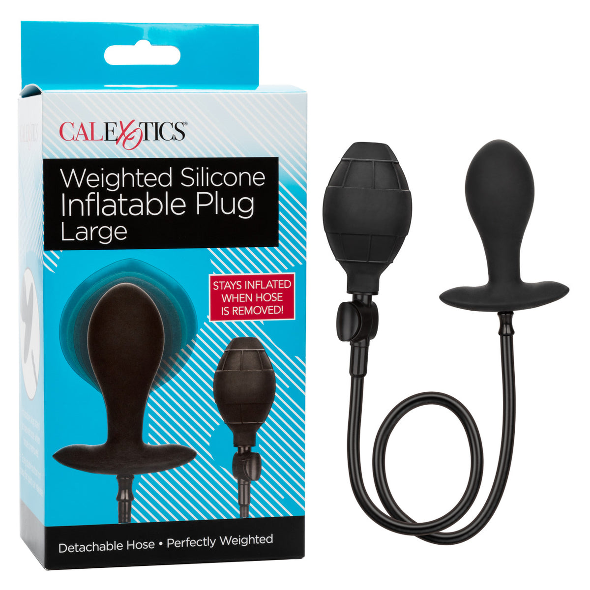 Anal Toys Weighted Silicone Inflatable Plug Large
