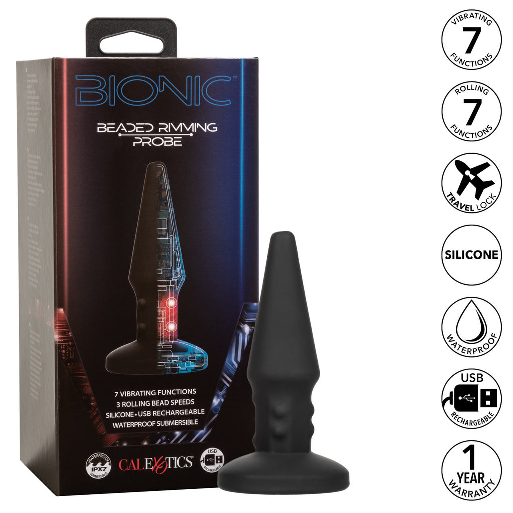 Bionic Beaded Rimming Probe Rechargeable Silicone Anal Stimulator
