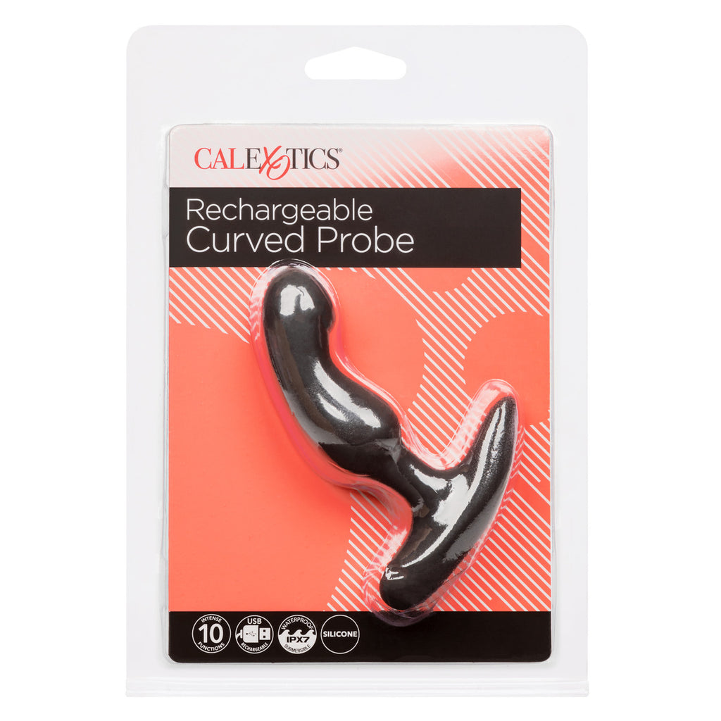 Anal Toys Rechargeable Curved Probe Silicone Anal Stimulator