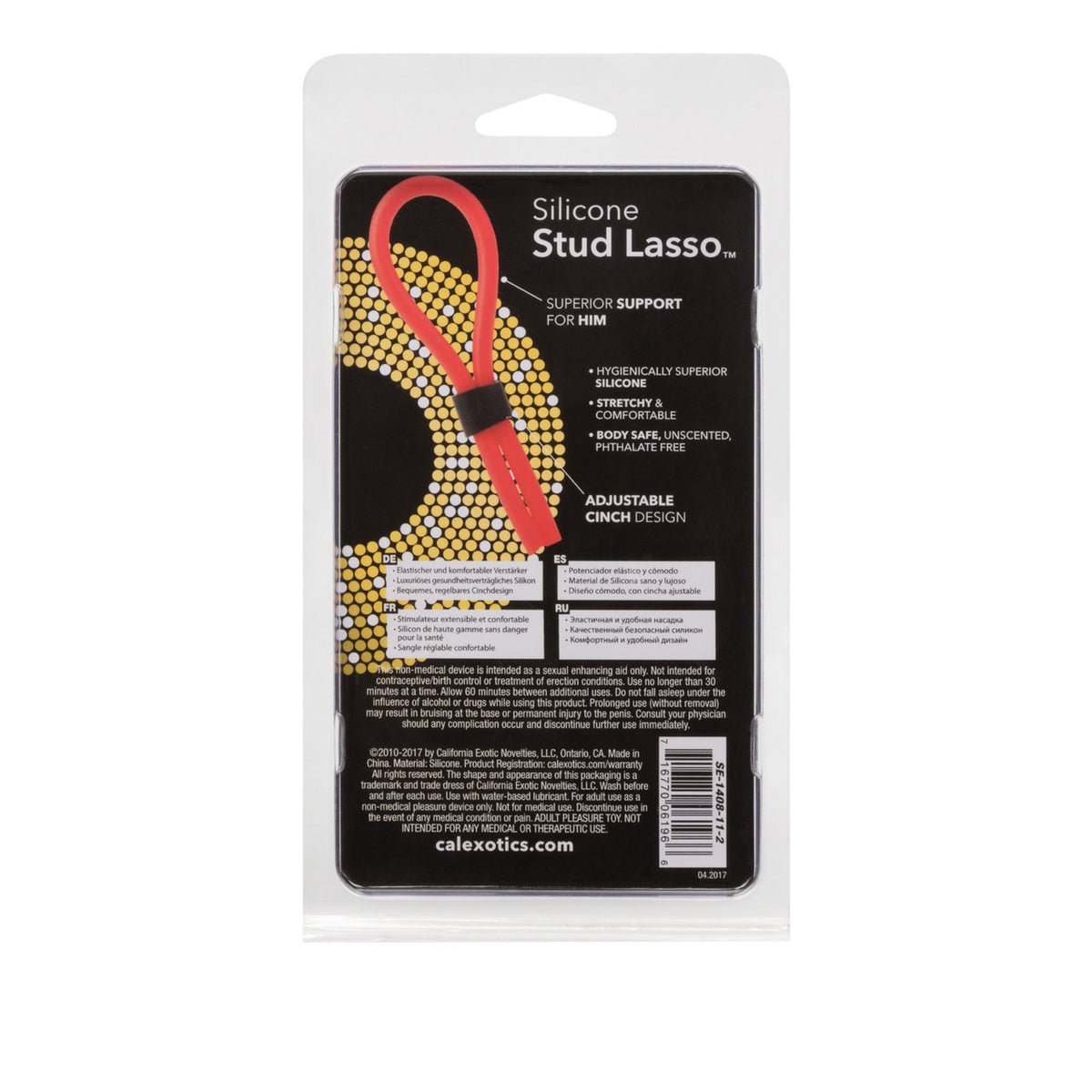 Rings! Silicone Stud Lasso Cock Ring - Red