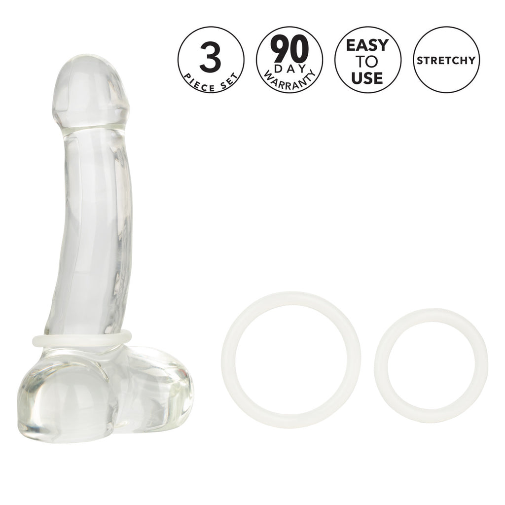 Rings! Tri Rings Cock Ring Set (3 Piece Set) - GLOW IN THE DARK