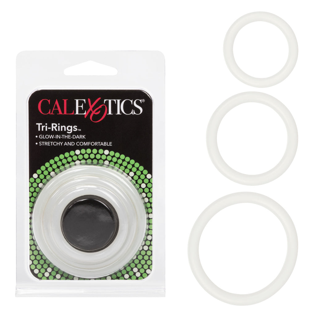Rings! Tri Rings Cock Ring Set (3 Piece Set) - GLOW IN THE DARK