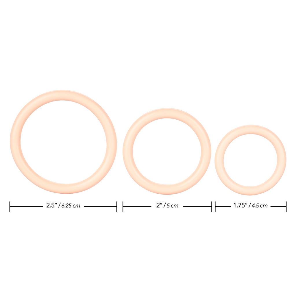 Rings! Tri Rings Cock Ring Set (3 Piece Set) - Vanilla