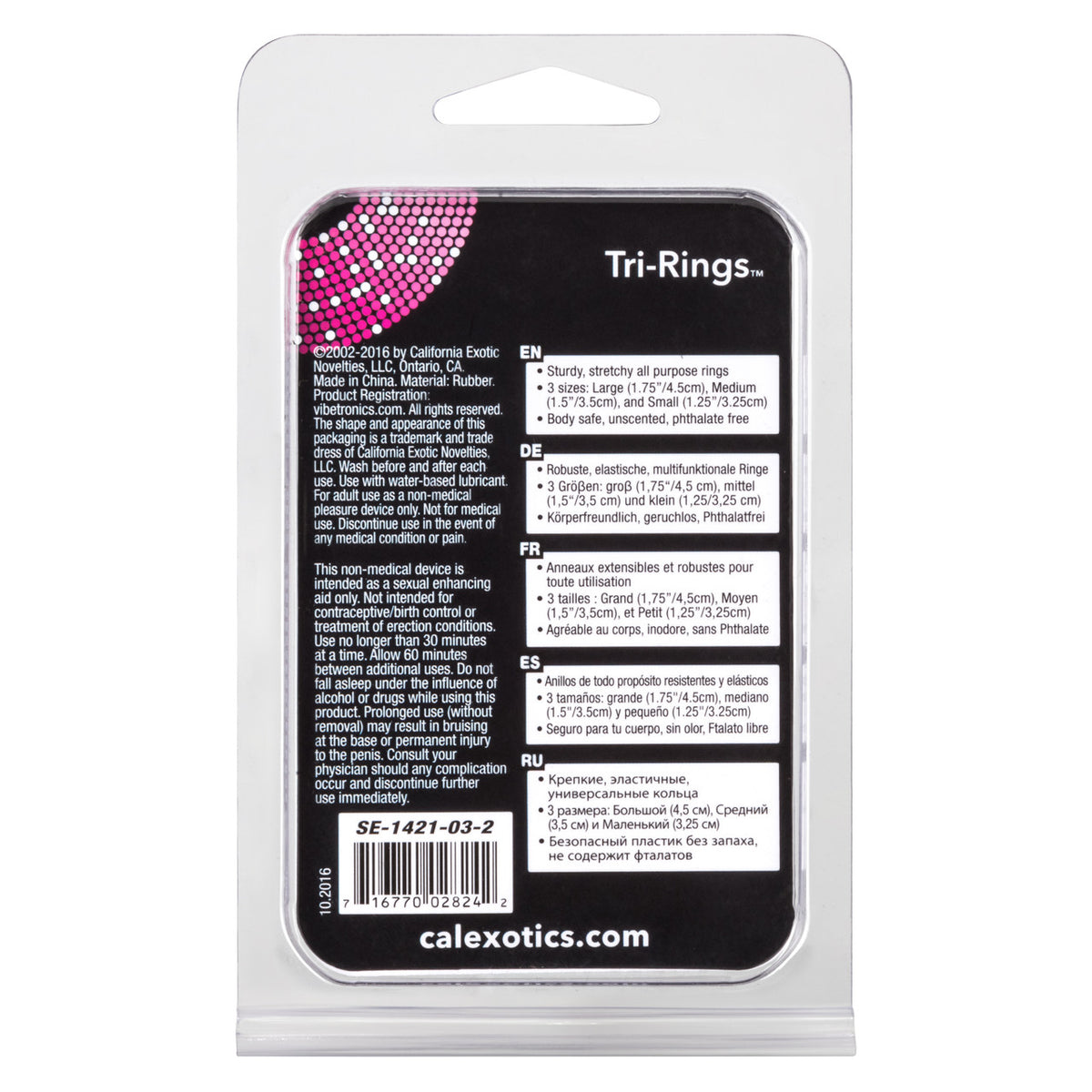 Rings! Tri Rings Cock Ring Set (3 Piece Set) - Black