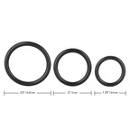 Rings! Tri Rings Cock Ring Set (3 Piece Set) - Black