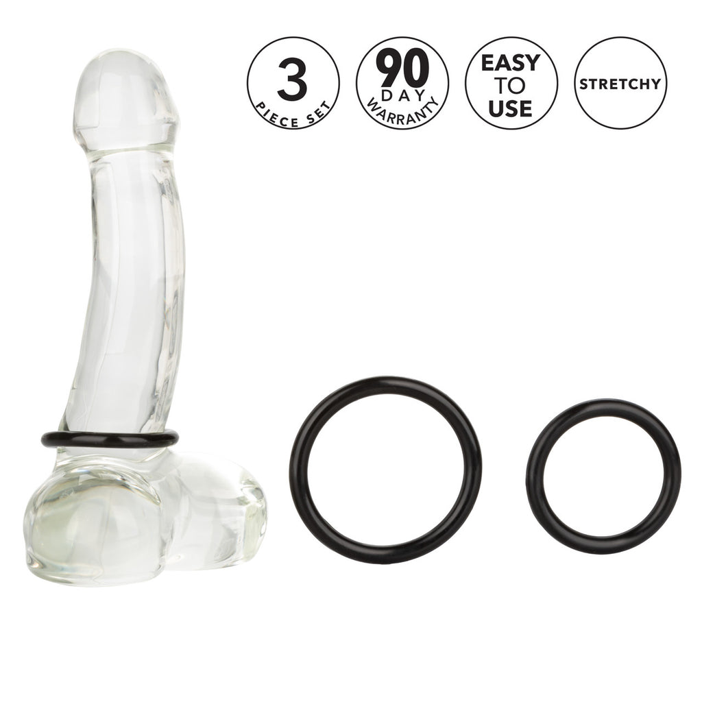 Rings! Tri Rings Cock Ring Set (3 Piece Set) - Black
