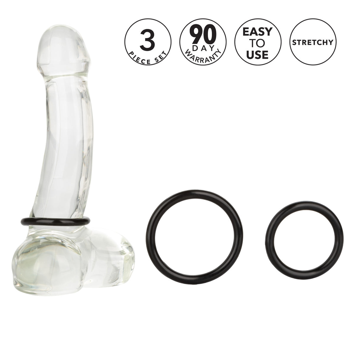 Rings! Tri Rings Cock Ring Set (3 Piece Set) - Black