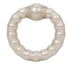 Rings! Pearl Beaded Prolong Silicone Cock Ring - Smoke