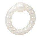 Rings! Pearl Beaded Prolong Silicone Cock Ring - White