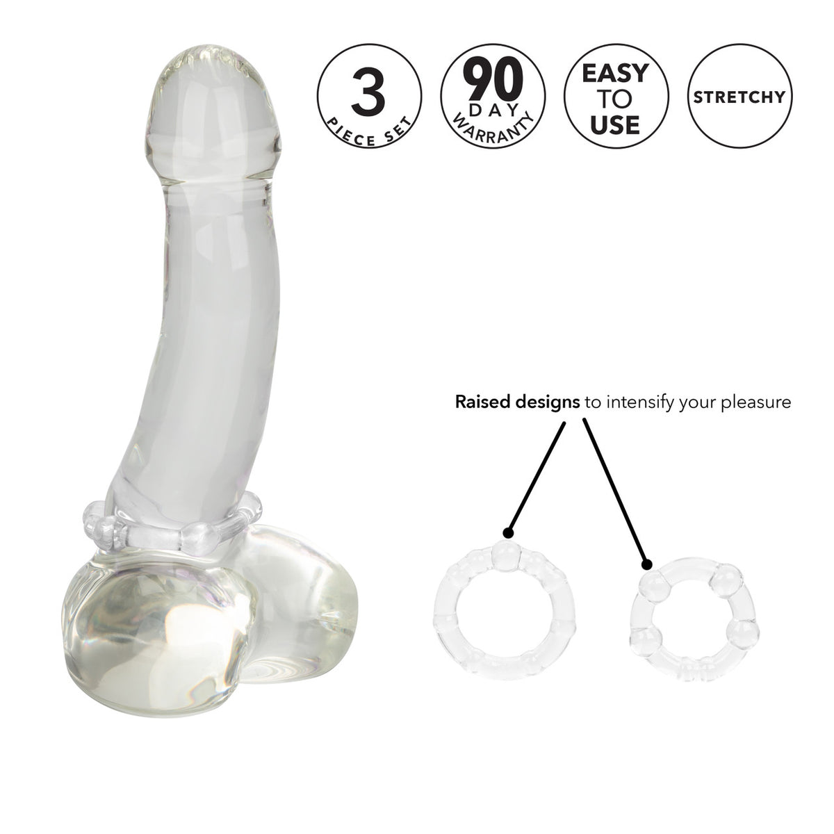 Rings! Island Rings Cock Rings (3 piece set) - Clear