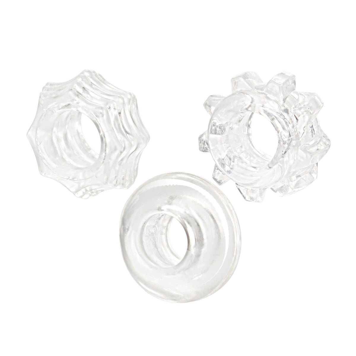 Rings! Reversible Ring Set Silicone Cock Ring (3 Piece Set) - Clear