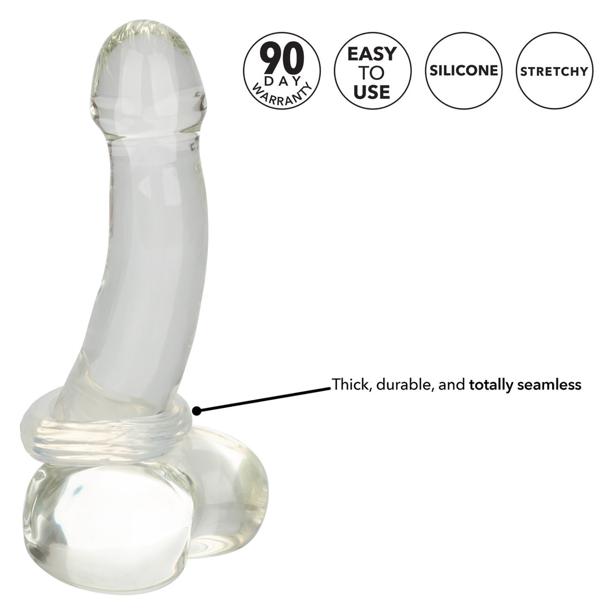 Rings! Premium Silicone Cock Ring - Medium - Clear