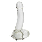 Steel Beaded Silicone Cock Ring - X-Large - Clear