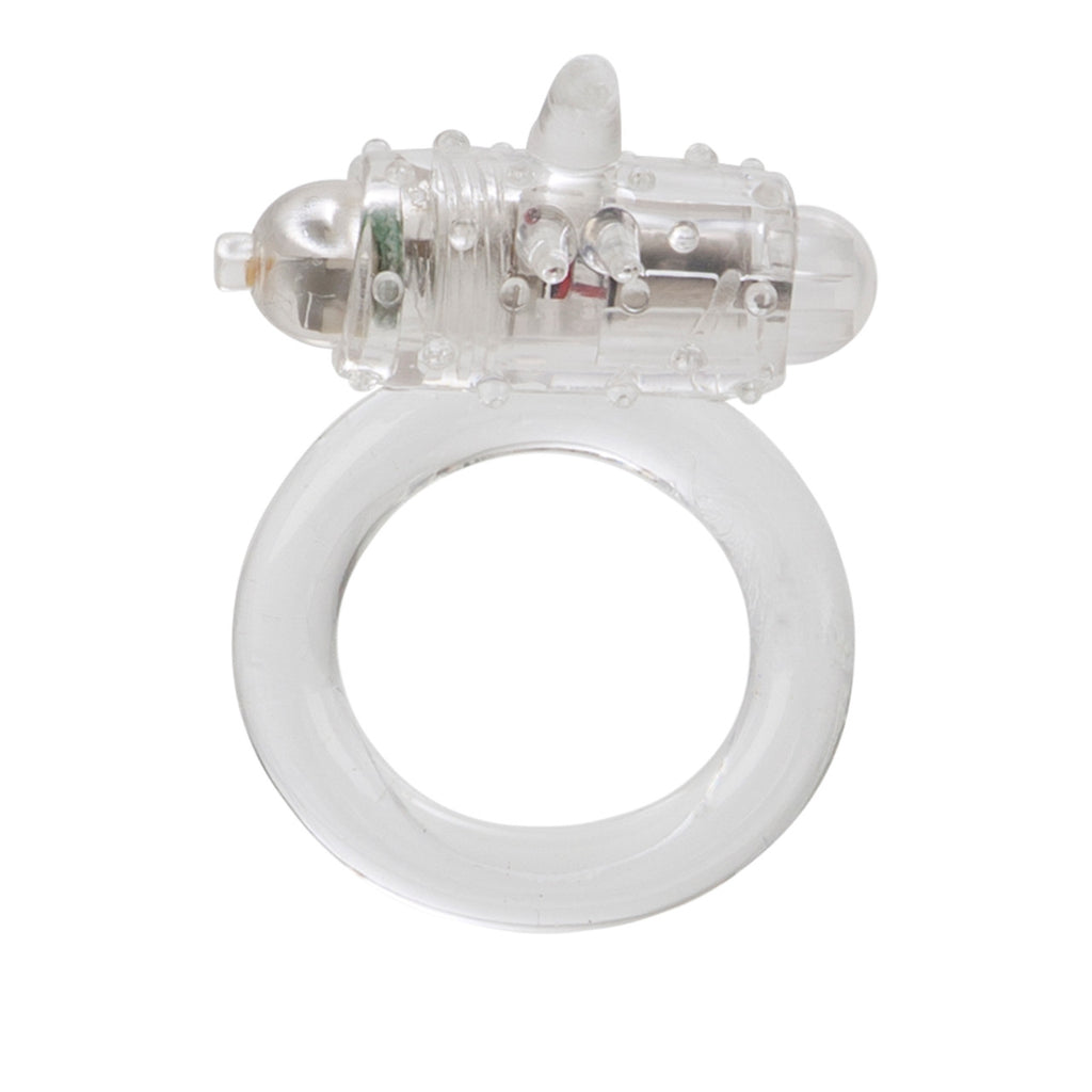 Rings! One Touch Nubby Vibrating Cock Ring - Clear