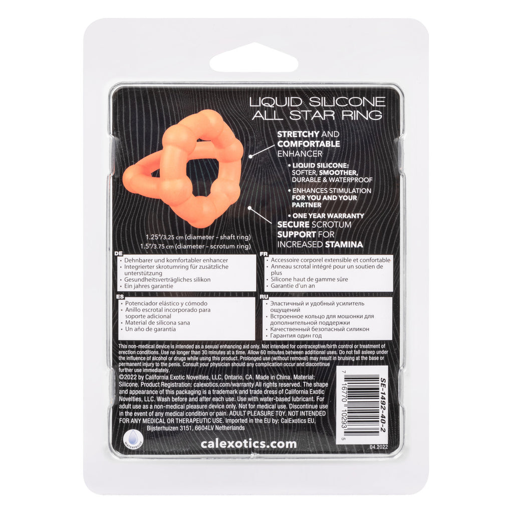 Alpha Liquid Silicone All Star Ring - Orange