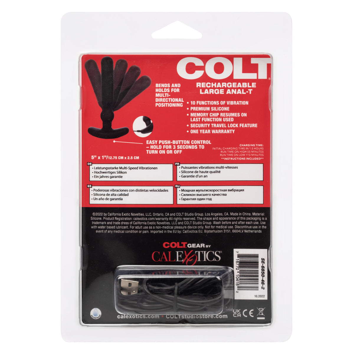 Colt Rechargeable Anal-T Silicone Probe - Large