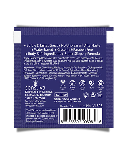 Handipop Flavored Hand Job Massage Gel Single Use Packet 6 ml - Blueberry Muffin