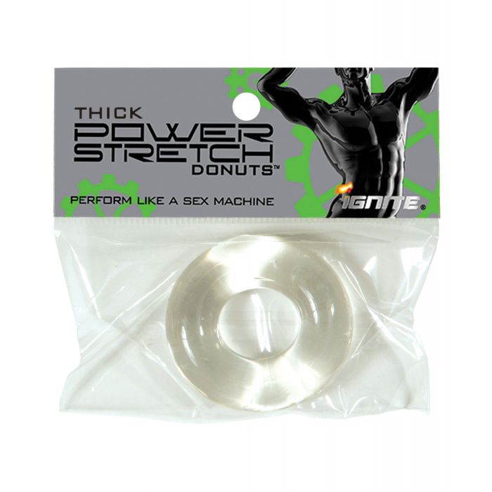 Ignite Thick Power Stretch Donut Cock Ring - Clear