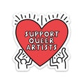 Support Queer Artists Sticker — Heart