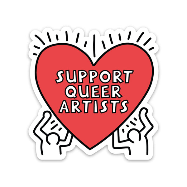 Support Queer Artists Sticker — Heart