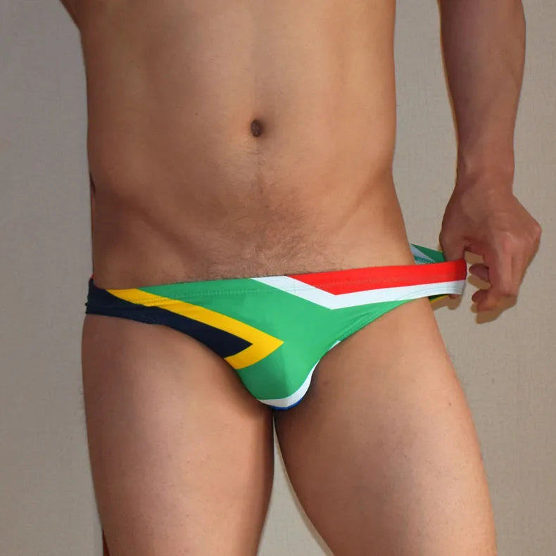 South Africa Flag Low Cut Swim Brief
