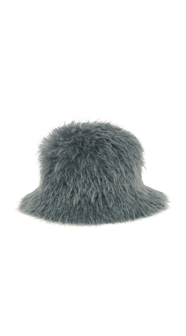 TYLER LAMBERT SHAGGY BUCKET HAT GREY