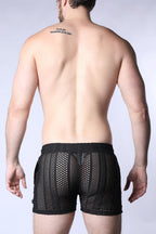 TIMOTEO Sicily Crochet Mesh Short - Black