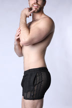 TIMOTEO Sicily Crochet Mesh Short - Black