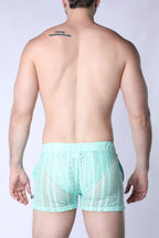 TIMOTEO Sicily Crochet Mesh Short - Turquoise