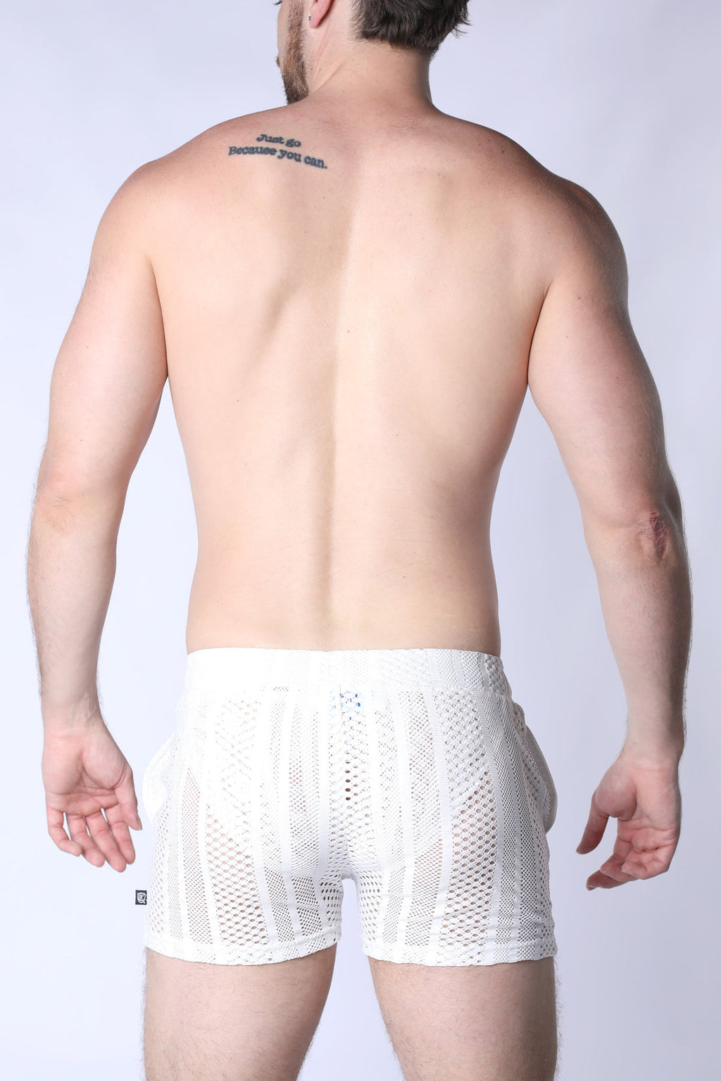 TIMOTEO Sicily Crochet Mesh Short - White