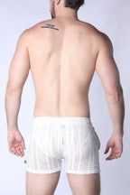 TIMOTEO Sicily Crochet Mesh Short - White