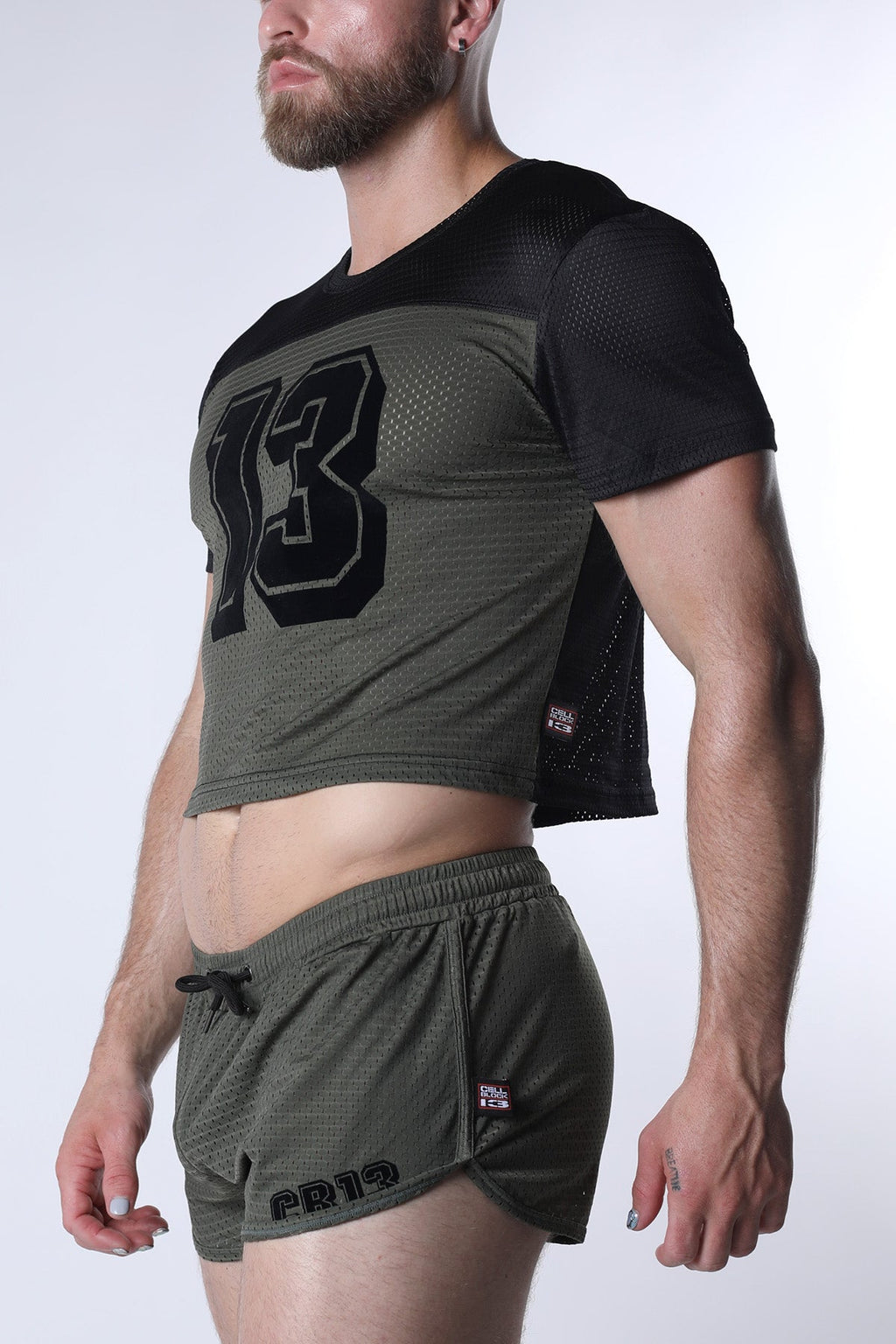 CELLBLOCK 13 Starter Mesh Crop Tee - Green