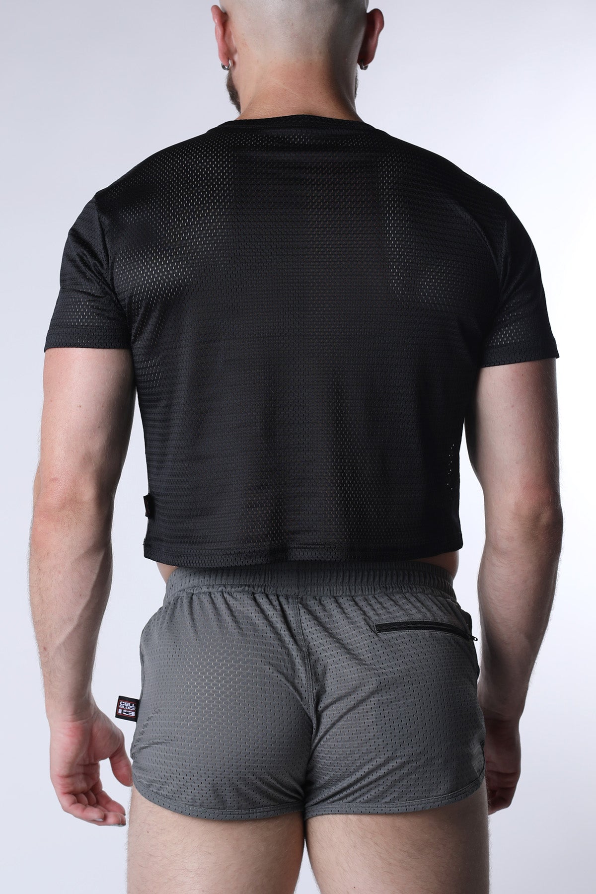 CELLBLOCK 13 Starter Mesh Crop Tee - Gray
