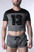 CELLBLOCK 13 Starter Mesh Crop Tee - Gray