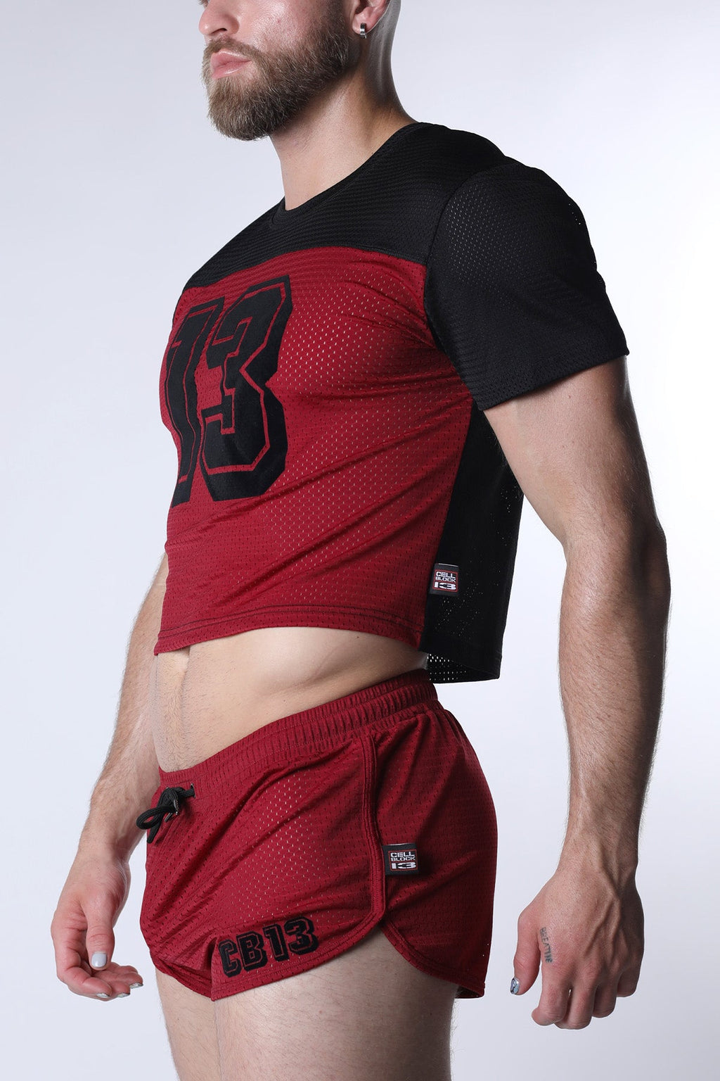 CELLBLOCK 13 Starter Mesh Crop Tee - Red