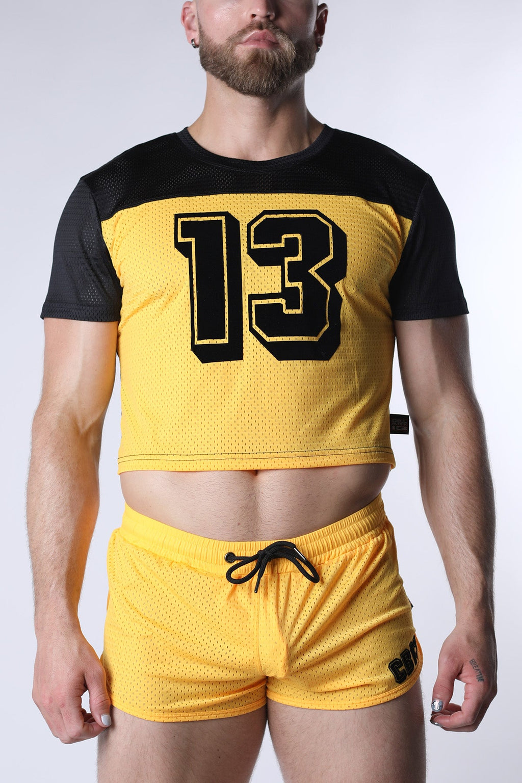 CELLBLOCK 13 Starter Mesh Crop Tee - Yellow