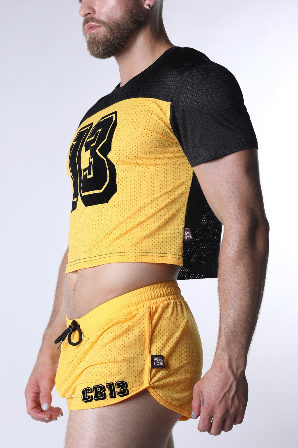 CELLBLOCK 13 Starter Mesh Crop Tee - Yellow