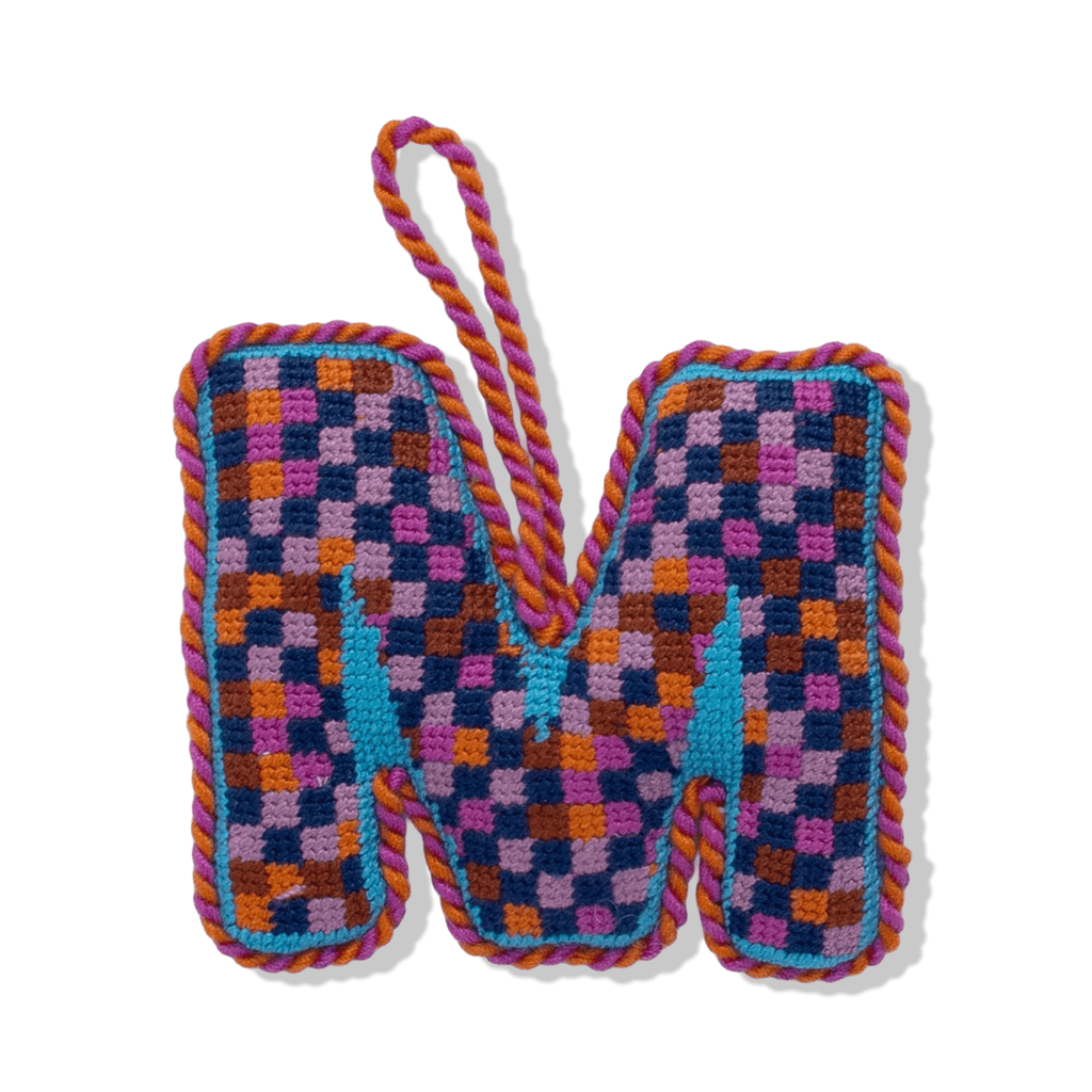Needlepoint Monogram Ornament - M