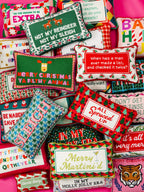 Merry Christmas Filthy Animal Needlepoint Pillow