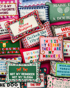 Merry Mahjong Needlepoint Pillow