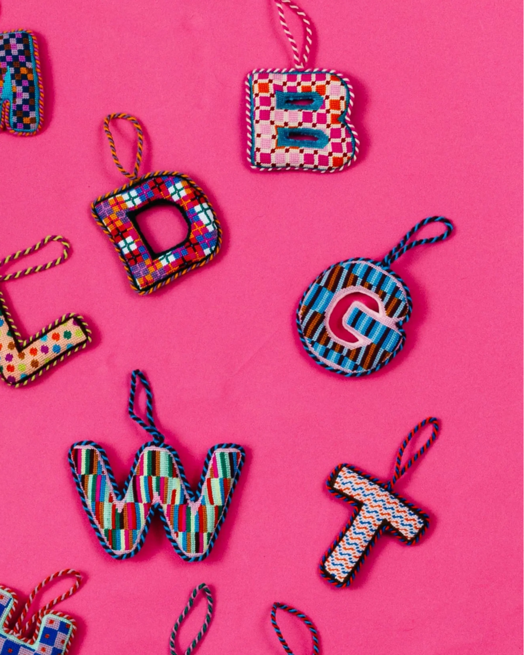 Needlepoint Monogram Ornament - G