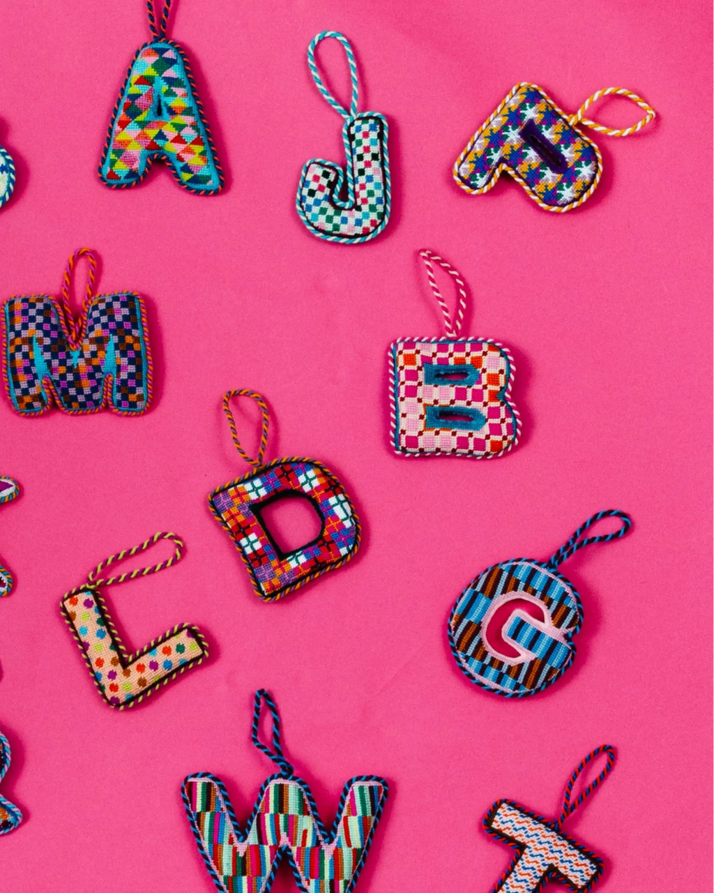 Needlepoint Monogram Ornament - B